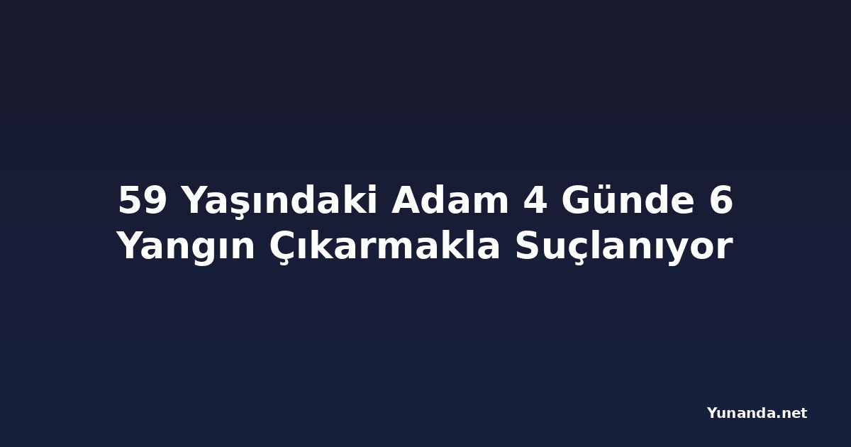 59 Yaşındaki Adam 4 Günde 6 Yangın Çıkarmakla Suçlanıyor