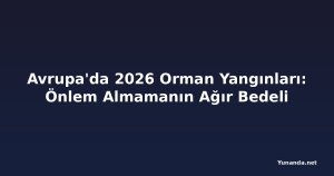 Avrupa'da 2026 Orman Yangınları: Önlem Almamanın Ağır Bedeli