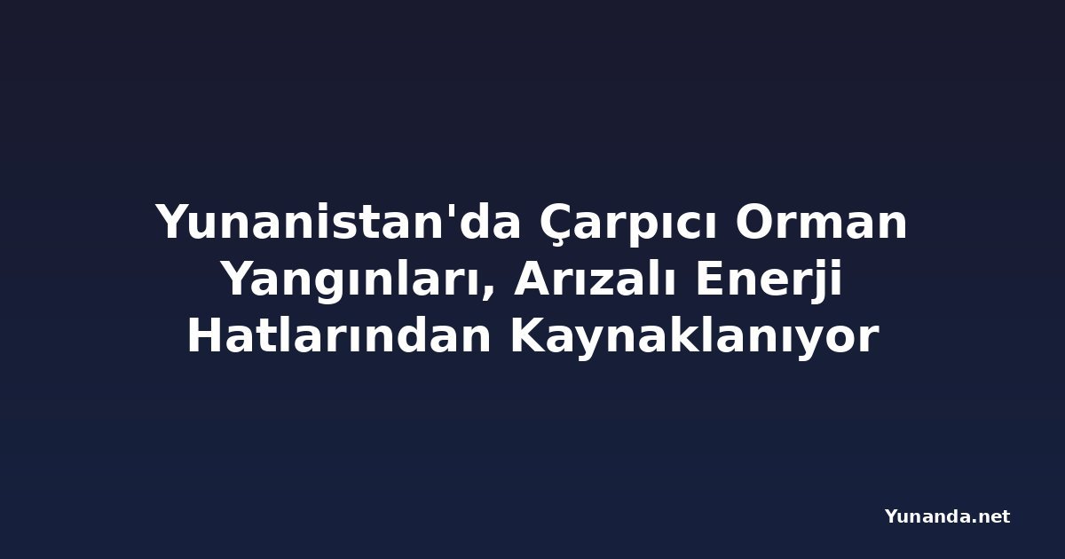 Yunanistan'da Çarpıcı Orman Yangınları, Arızalı Enerji Hatlarından Kaynaklanıyor