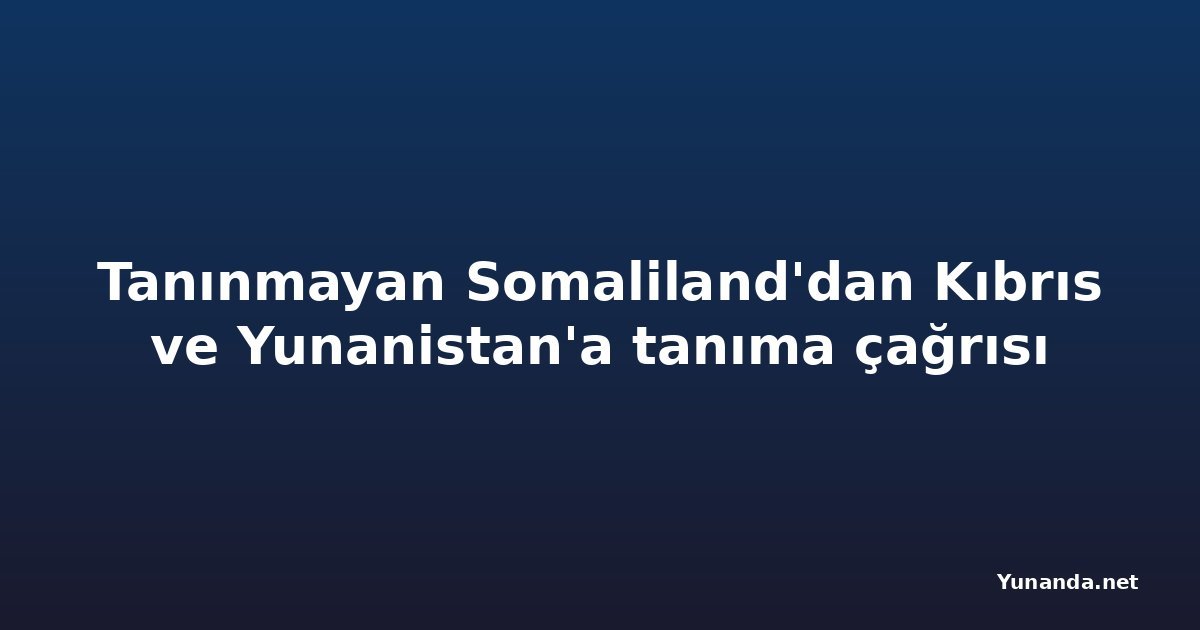 Tanınmayan Somaliland'dan Kıbrıs ve Yunanistan'a tanıma çağrısı