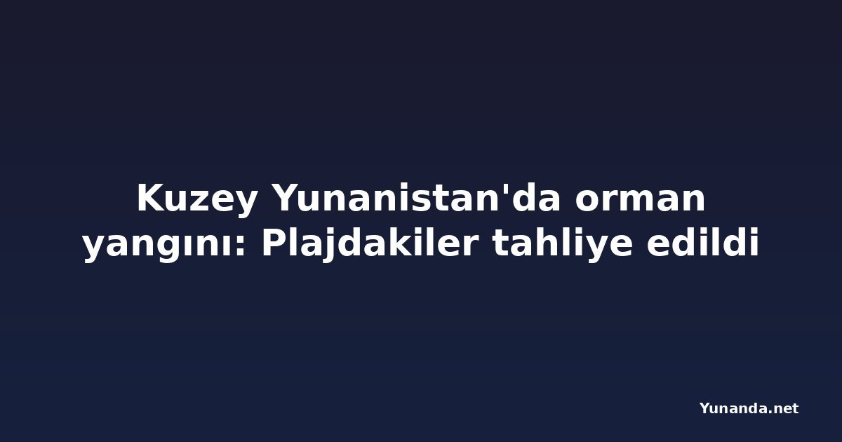 Kuzey Yunanistan'da orman yangını: Plajdakiler tahliye edildi
