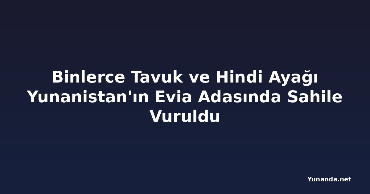 Binlerce Tavuk ve Hindi Ayağı Yunanistan'ın Evia Adasında Sahile Vuruldu