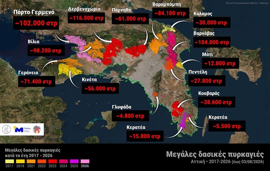 Attika'nın Yüzde 42'si Kül Oldu: 10 Yılda 800 Bin Dönüm Ormanlık Alan Yandı