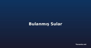 Bulanmış Sular