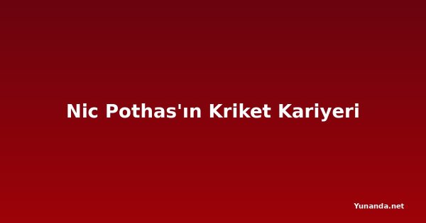 Nic Pothas'ın Kriket Kariyeri