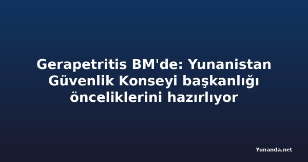 Gerapetritis BM'de: Yunanistan Güvenlik Konseyi başkanlığı önceliklerini hazırlıyor
