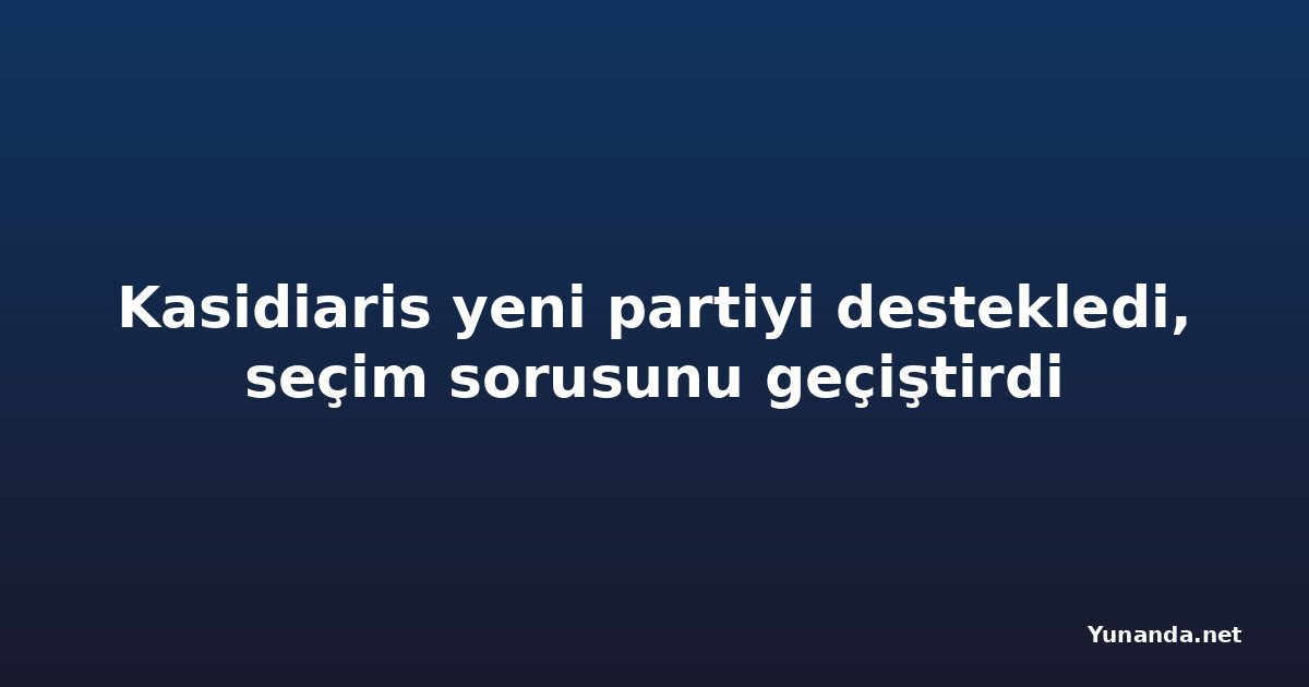 Kasidiaris yeni partiyi destekledi, seçim sorusunu geçiştirdi