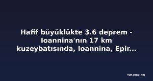 Hafif büyüklükte 3.6 deprem - Ioannina'nın 17 km kuzeybatısında, Ioannina, Epirus, Yunanistan, pazar, 20 eylül 2026, 12:19 öğleden sonra (GMT +3) - volcanodiscovery.com