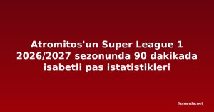 Atromitos'un Super League 1 2026/2027 sezonunda 90 dakikada isabetli pas istatistikleri