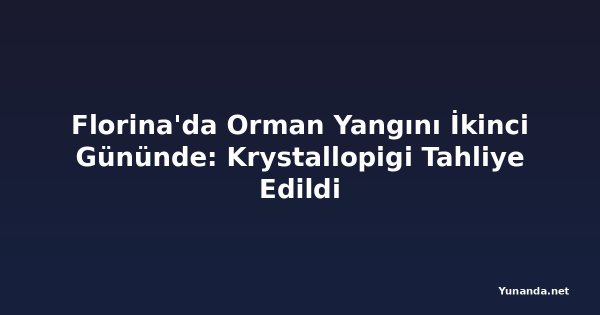 Florina'da Orman Yangını İkinci Gününde: Krystallopigi Tahliye Edildi