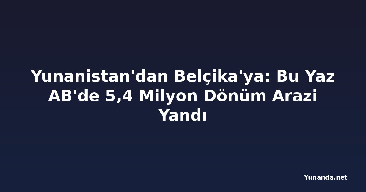 Yunanistan'dan Belçika'ya: Bu Yaz AB'de 5,4 Milyon Dönüm Arazi Yandı