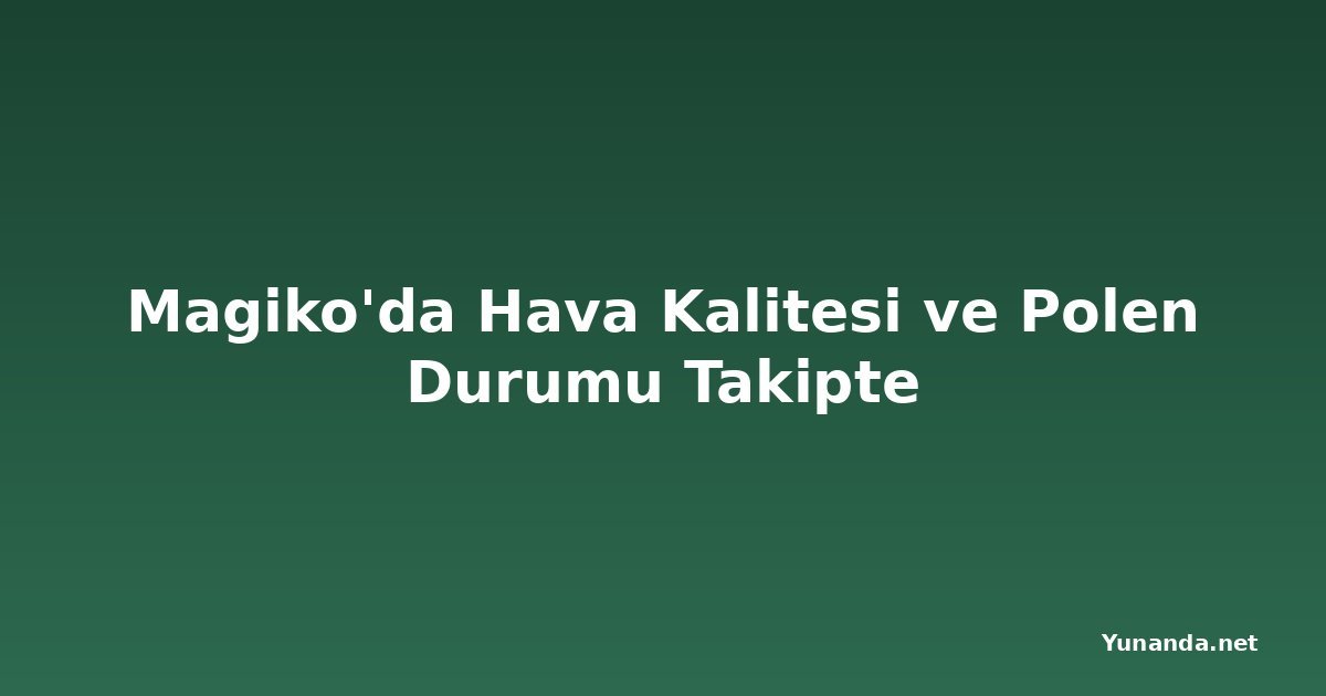 Magiko'da Hava Kalitesi ve Polen Durumu Takipte