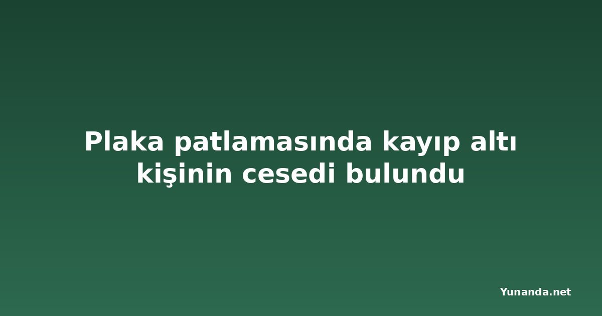 Plaka patlamasında kayıp altı kişinin cesedi bulundu