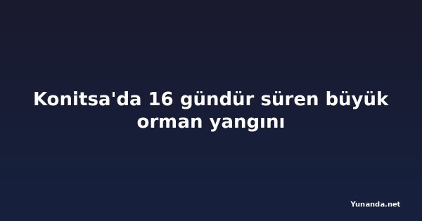 Konitsa'da 16 gündür süren büyük orman yangını