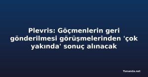 Plevris: Göçmenlerin geri gönderilmesi görüşmelerinden 'çok yakında' sonuç alınacak
