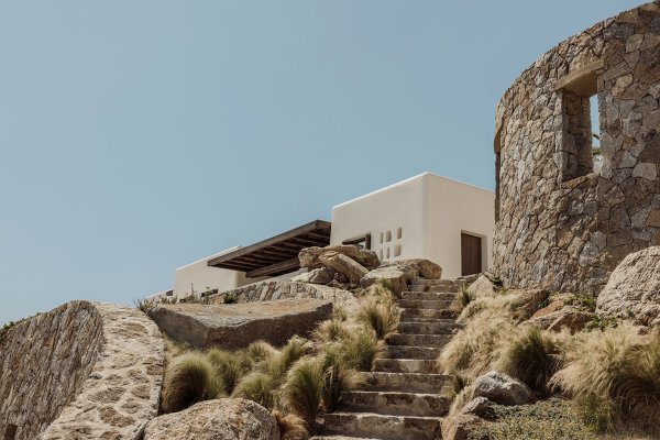 Mükemmel dengede bir Mykonos evi yalnızlık ya da kutlama için tasarlandı