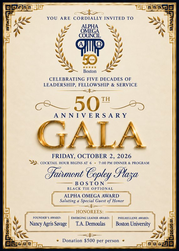 Alpha Omega Council 50. yıl dönümü Liderlik Öğle Yemeği'nde tüm eski başkanları onurlandıracak