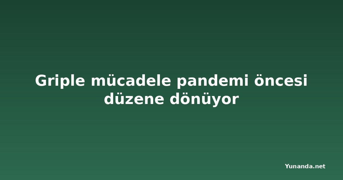 Griple mücadele pandemi öncesi düzene dönüyor