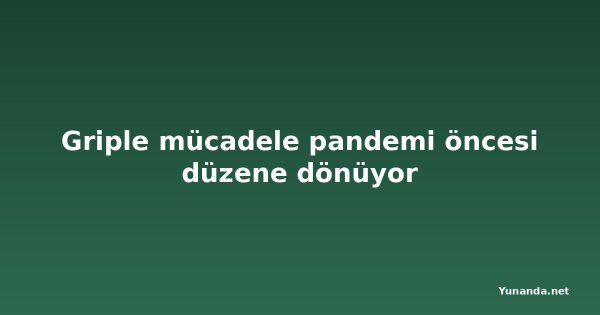 Griple mücadele pandemi öncesi düzene dönüyor