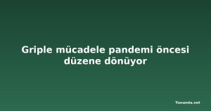 Griple mücadele pandemi öncesi düzene dönüyor