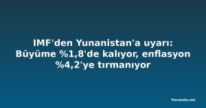 IMF'den Yunanistan'a uyarı: Büyüme %1,8'de kalıyor, enflasyon %4,2'ye tırmanıyor