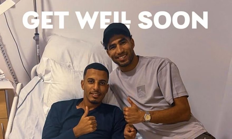 Ameliyat olan Panathinaikos'lu Ounahi'yi Fas milli takım arkadaşı Achraf Hakimi ziyaret etti