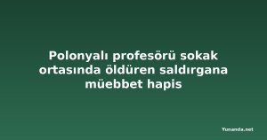Polonyalı profesörü sokak ortasında öldüren saldırgana müebbet hapis