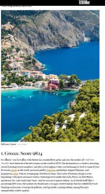 Dünyaca ünlü seyahat dergisi Condé Nast Traveller okurları Yunanistan'ı 2026'nın en iyi turizm ülkesi seçti